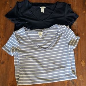 Two! V neck fitted T shirt dress.